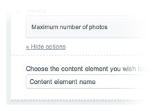 Control fields shown using Hide Options