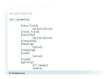 Full template freedom of display output